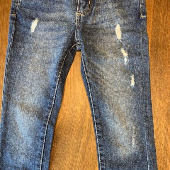 PEEK Distressed Blue Denim Jeans Girls XS 4-5 4T 5T NEW Taylor Dungarees NWT - Picture 3 of 5